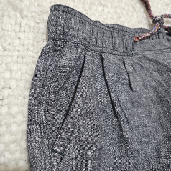 Woolrich Drawstring Shorts Linen Blend Navy Blue Heather Size Small - Picture 3 of 9